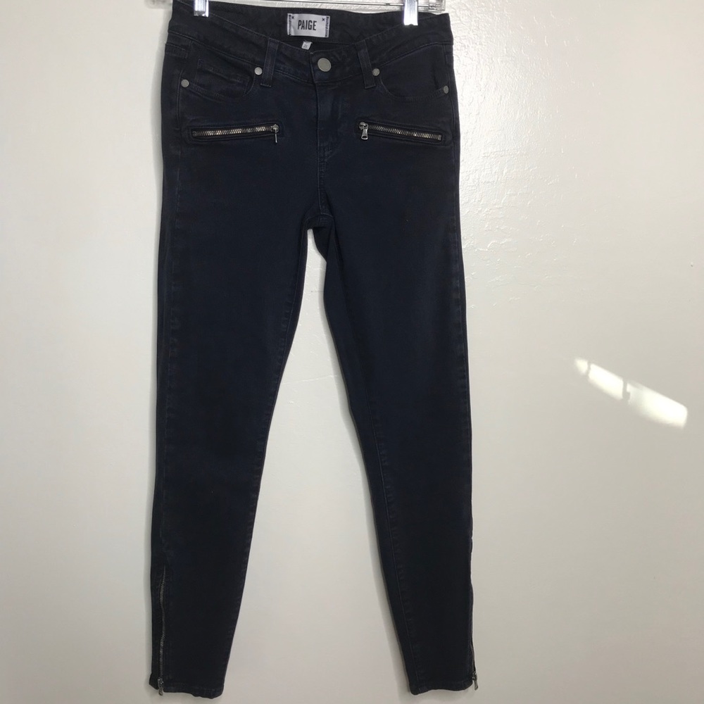PAIGE 'Jane' Zip Detail Skinny Jeans